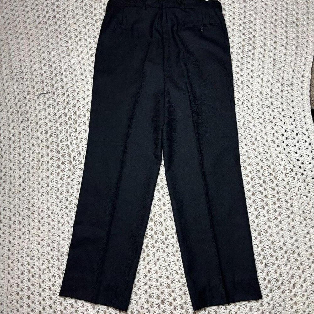 Valentino Garavani VTG Dress Pants Black Straight Leg Flat Front Mens W34x31